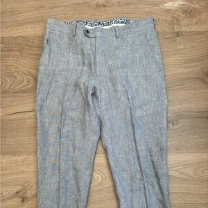 Bar III Men’s Slim Fit Blue Linen Suit Pants 34x30